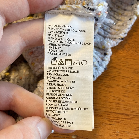 Prana Womens Size S Cypris Chenille Sweater Cream Marled Multicolored Speckles - Picture 9 of 13